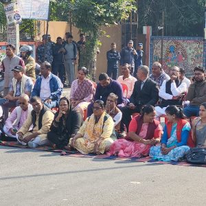 ७ दलको विरोध प्रदर्शन आज पनि जारी