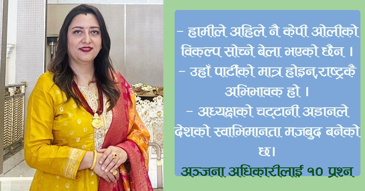 महाधिवेशन सम्मुख अञ्जना अधिकारीलाई १० प्रश्न